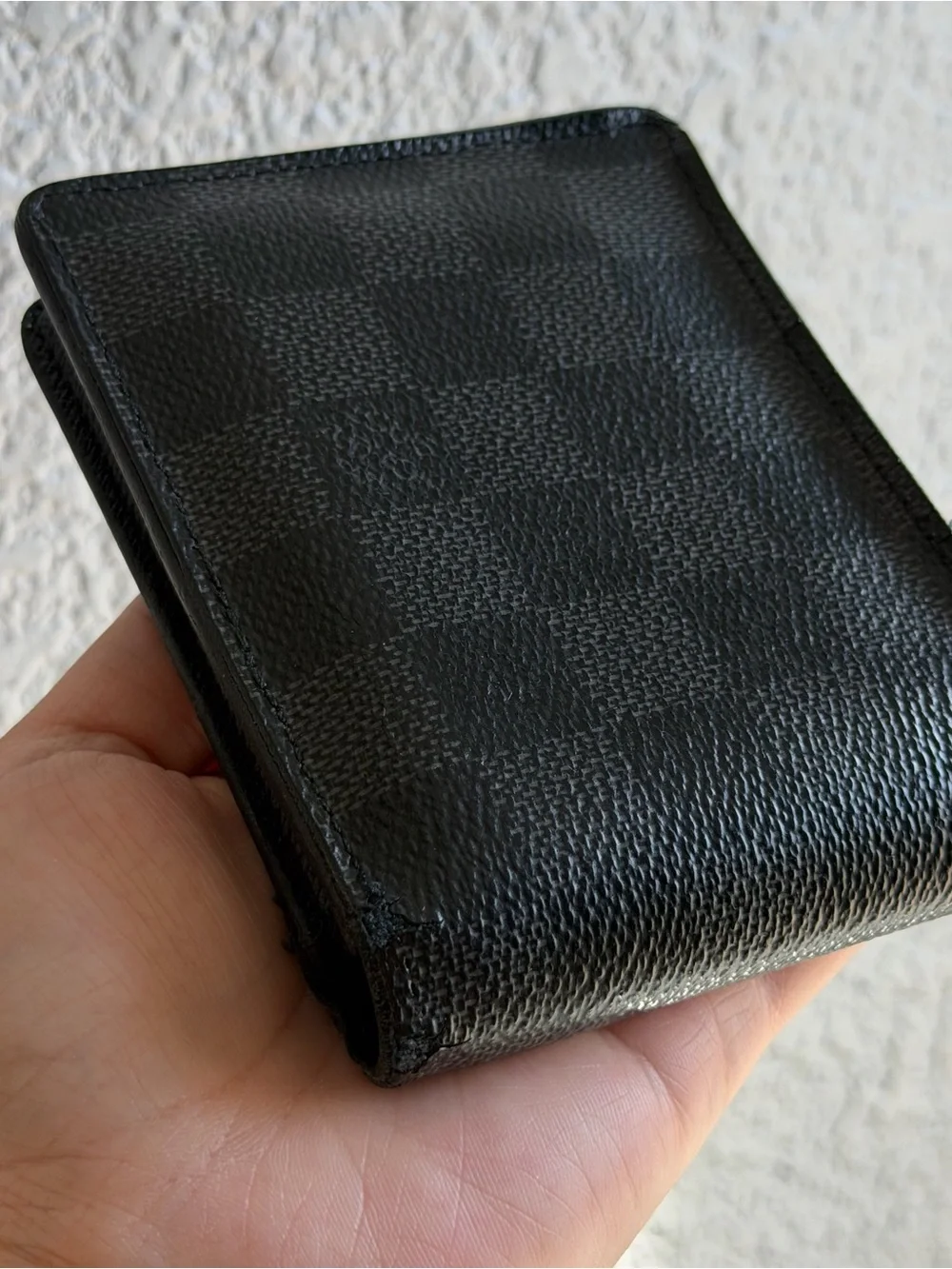 Authentic Louis Vuitton Gray/Black Damier GraphiteCanvas Leather Multiple Wallet